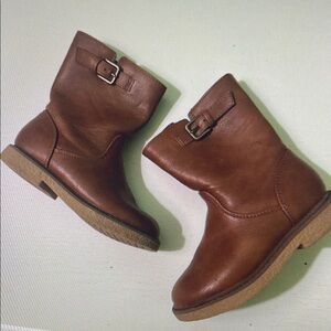 Brown Leather Kids Boots